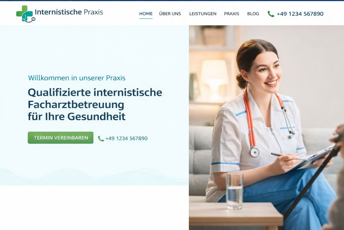 Webseite für Internistische Praxen